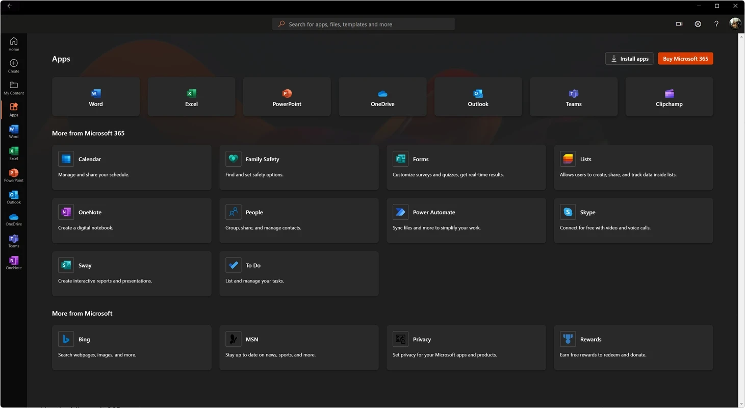 Microsoft 365 Office (UWP) — captura de tela 1